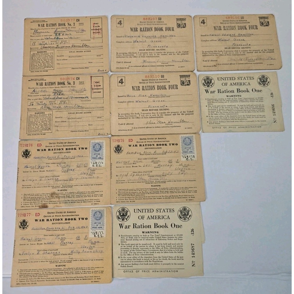 WWII United States War Ration Books